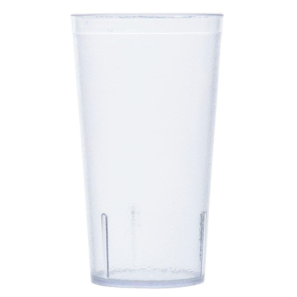 G.E.T. Unbreakable Stackable Restaurant Plastic Tumbler/Cup (Set of 9) 16 Ounce Clear | For Restaurants and Home, Dishwasher Safe, BPA Free