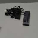 Powered USB Hub, 10-Port USB C Hub with 6 USB-A 3.2, 4 USB-C 3.2 Ports, Individual Switches and 12V/5A Power Adapter, Aluminum USB Extension for MacBook, Laptop/PC and More.