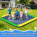 Splash Pad for Kids & Dogs, EPN 140"-100" Extra Large Non-Slip Sprinkler Splash Pad, Thickened 0.5mm PVC Water Play Mat, Outdoor Water Toy for Backyard Summer Fun, Ideal for Toddlers 3+ Boys Girls