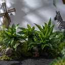 4 Pcs Artificial Greenery Stems Fake Bird Nest Fern Faux Branches Artificial Plants Realistic Fake Dracaena Realistic Plants for Indoor Outdoor Porch Patio Home Office Living Room Decor (Dark Green)