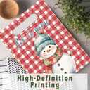 Winter Snowman Cutting Board, Christmas Gifts for Women, Snowman Kitchen Decor, Xmas Let it Snow Red and White Buffalo Plaid Decorative Bamboo Cutting Chopping Boards for Kitchen (11.2"L x 7.6"W)