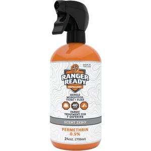 Ranger Ready Repellents Permethrin Spray for Clothes and Outdoor Gear - Permethrin Insect & Tick Repellent - Scent Zero (24 fl oz, Pack of 1)