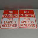 Faittoo No Parking This Space Is Reserved Sign, 2-Pack 14 x 10 Inch Reflective Aluminum Sign, UV Protected and Weatherproof, Durable Ink, Easy to Install and Read, Indoor/Outdoors Use (Red and White- 2 Pack)
