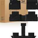 3W Floor Mats Fit Kia Telluride 2020-2024 2025 7&8 Seats, TPE All Weather Custom Fit Floor Mats for Kia Telluride for Car Mats Anti-Slip Heavy Duty Accessories, Black