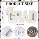 2026 Graduation Marquee Number Light – Wooden LED Light Up Sign with Graduation Cap, Class of 2026 Table Decoration for Preschool Kindergarten High School College Party Decor (GRAD)