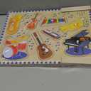 Melissa & Doug Musical Instruments Sound Puzzle - Wooden Peg Puzzle with Light-Activated Sound Effects (8 pcs) Wooden Peg Baby Music Learning Toys, for Toddlers and Preschoolers Ages 2+