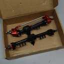 Pothyes CNC Metal Front and Rear Portal Axles for 1/10 RC Crawler Car Axial SCX10 III AXI03006 AXI03007 Wrangler JL AR45 Axle Upgrade Part (red)