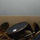 Velvet Bar Stools Set of 2, Counter Height Barstools with Low Back, Gold Swivel Bar Stool for Kitchen Island, Pub (Black)