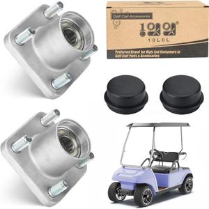 10L0L Front Wheel Hub Assembly for Club Car DS Precedent 2003-up Golf Cart Gas or Electric, Set of 2, OEM# 102357701