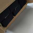 MYshade 6 Pack Temporary Blackout Paper Shades for Windows,Paper Pleated Blinds with Adhesive,No Tools No Drilling Free Cut Size Temporary Room Darkening Shades(Black, 36" W x 72" H)