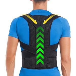 DIANMEI Back Brace Posture Corrector for Women and Men, Back Braces for Upper and Lower Back Pain Relief, Adjustable and Fully Back Support Improve Posture and Lumbar Support (S 30"-35.5" Waist)