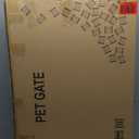 Vantas Folding No-Assembly Metal Pet Gate 80" Wide, 24" Extra Tall Dog Gate with Door Walk Through, Freestanding Accordion Puppy Gate Dog Door for Indoor & Outdoor, with 2PCS Support - Black