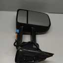 Driver Left Side Door Towing Mirror Power and Heated with Signal Light on Glass Textured Back Cover For Chevy Silverado Sierra 1500 2500 3500HD from 2003 to 2006