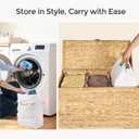 130L Wicker Laundry Hamper, 3-Section Laundry Basket with Lid