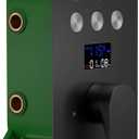 Matte Black Shower Diverter Valve Wall Mount Shower Faucet Rough-In Valve Bathroom Trim Kit Digital Display Single Handle Tub Shower Valve Mixer