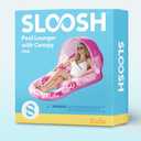 SLOOSH Inflatable Pool Floats Lounger with Canopy for Adult - Pool Lounge Float with Cup Holder & Backrest, Footrest for Pool Party, Swimming, Lake, Beach, Travel