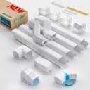 Mini Split Line Set Cover with 2 Flexible Ducts, 3" 17Ft, White