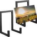 Sweetude 2 Pcs Large Plate Stands for Display Metal Frame Plate Holder Display Stand Decorative Table Top Easels for Picture, Book, Platter, Photo Easel (Black, 10 Inch)