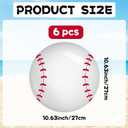Demonwer 6 Pcs Inflatable Baseballs 10.6 Inch Baseball Balloon Beach Balls Sports Balls for Baseball Birthday Party Summer Outdoor Activity Beach Pool Decorations