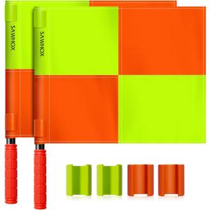 Soccer Referee Flags, 2PCS Referee Kit Detachable Referee Flags