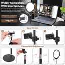 10W 12" Ring Light with Desk Stand & Phone Holder, Dimmable 360 Rotatable LED Full Screen Computer Lamp for Zoom Meetings, Streaming, Gaming, TikTok,YouTube,Videos with Night Light Mode