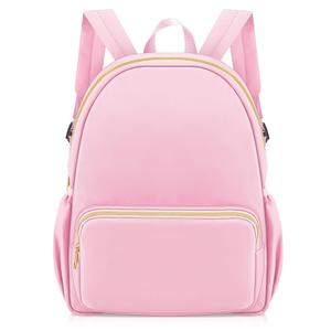 Cunno 1 Piece Nylon Backpack Kids School Backpack for Toddler Girls Boys Plain Waterproof Preppy Bookbags Travel for Student (Pink)