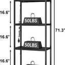 Yusong LED Bookshelf 4 Tier Arched Bookcase, 71.3" Tall Industrial Open Book Shelves for Living Room, Modern Freestanding Display Storage Rack with Metal Frame, Office, Bedroom, Black