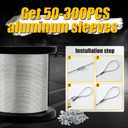 316 Stainless Steel Cable, 600FT 1/32IN Wire Rope, 7x7 Strand with 150Pcs Aluminum Sleeves Stops, Cable Wire Rope for String Lights Hanging, Clotheslines, Trellis Wires