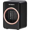 Mini Space Heater, Portable Tent Heater for Camping(Indoor Use), Fast Heating 350W With Tip-Over protection, Lightweight (1.3 LBS), Desk Electric Heaters for Office Home White (A-Black)
