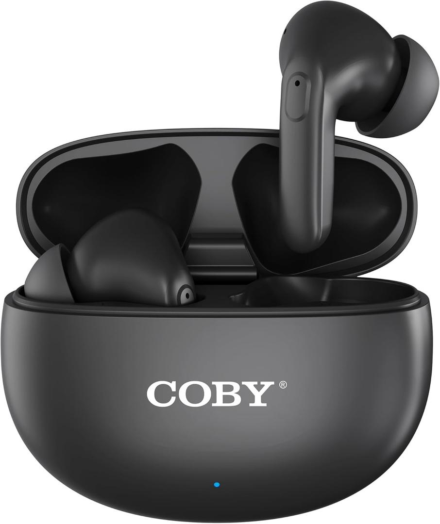 Coby Wireless Active Noise Cancelling Earbuds, Bluetooth in-Ear Headphones with Transparency Mode, IPX7 Waterproof Sports Earphones, USB-C Charging Case, App EQ & Location Tracking (1)