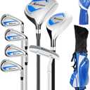 XDriveMax 8-Piece Left Hand Complete Golf Club Set for Men , Wood, Hybrid, Irons, Putter & Bag - Beginner Friendly, High Distance & Accuracy