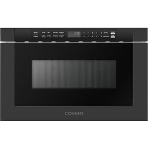 COSMO COS-12MWDBK-NH 24 in. Haven Collection 1.2 cu. ft. Built-in Microwave Drawer, 1000W, Touch Controls, Defrosting Rack in Matte Black