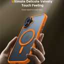 JUESHITUO for iPhone 16 Case with 1X Screen Protector, [Tailored for MagSafe] [Mil-Grade Shockproof Defense] with Integrated Lens Protection Translucent Silky Touch Phone Case for iPhone 16, Orange