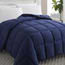 Cosybay Down Alternative Comforter (Navy Blue, Queen) - All Season Soft Quilted Queen Size Bed Comforter - Duvet Insert with Corner Tabs - Winter Summer Warm Fluffy, 88x92inches