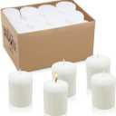 12 Hours White Votive Candles for Weddings Parties Spa Birthdays and Baby Shower,Set of 24 Unscented Bulk Candles for Restaurants and Home Decoration,2 Inch,24 Pack