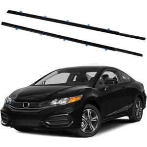 Weatherstrip Window Moulding Trim Seal Belt Kit Compatible with Honda Vehicle Civic Coupe 2D 2012-2015, Weather Stripping Replace#72410-TS8-A01, 72450-TS8-A01(2PCS)