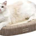 Jiupety Sisal Cat Scratcher Bed, 24" Extra Large Scratcher Up to 20lbs, Oval Durable Scratching Board, 3 in 1 Cat Bed, Brown