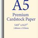 Premium A5 (8.3"x 5.83") Cardstock - 65lb Cover (176 gsm) Cream (100 Sheets)