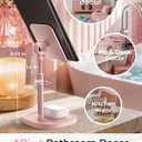 LISEN Pink Vanity Girls Room Decor Kitchen Decor Accessories, Cute Pink Phone Stand Bathroom Essentials Decor Desk Accessories for iPad mini Gift Mothers Day Birthday Decorations 4-10 in