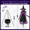 3 Witches Halloween Decorations Outdoor and Large Cauldron Set, 5.5 Ft Battery Operated Light Up Witches Holding Hands, Scary Witches with Metal Tripod, Outdoor Garden Lawn Party Decor