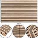 Black and Tan Outdoor Rug 2'x4',Striped Front Porch Rug Machine Washable Front Door Mat Entryway Throw Rug for Front Porch Indoor Outdoor Doormat