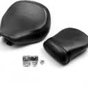 Juego de asiento de cojn delantero trasero de cuero sinttico + espuma suave, color negro para Suzuki Boulevard C50 2004-2013 para Suzuki Volusia VL800 2001-2004