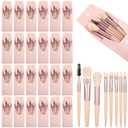 24 Sets Mini Size Travel Makeup Brush Set Bulk, Face Mini Makeup Brushes Bulk with Brush Bag, for Women Girls Wedding Shower Favors Bachelorette Bridal Party Gift for Bridesmaids