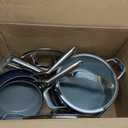 Ninja Ceramic Pro 10Piece Cookware Set, NonStick Pots & Pans Set with Glass Lids, Nontoxic, PTFE Free, Ceramic Coated, Stove to Oven Safe, All Stovetop & Induction Compatible, Midnight Blue, CW39010MM