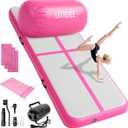 Inflatable Gymnastics Mat 10ft/ 13ft/ Air Training Mats+Gymnastics Barrel, 4/ 6 inThickness Tumble Track Mat Inflatable Floor Mats with Air Pump for Tumble Gym Training Cheerleading Yoga Home Outdoor
