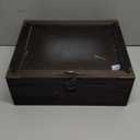 11x11 Inch Deep Shadow Box Frame 4.5" Depth, Black Solid Wood Display Case with Acrylic Door, Vintage Metal Corners, Memory Box for Medals Photos Coins Awards Wedding Keepsakes Military Memorial Gifts