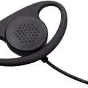 Caroo D Shape Earpiece Headset with Mic PTT Compatible with Baofeng UV-5R BF-888S BF-F8HP BF-F9 UV-82 UV-82HP UV-82C Kenwood TK-2107 TK-3107 Walkie Talkies Two Way Radio 2 pin