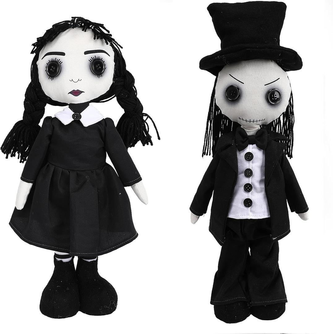 Goth Revenge Voodoo Creepy Dolls Scary Haunted Doll Spell Halloween Decor Lucky Gag Decor (2pcs)