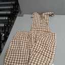IDEALSANXUN Womens Two Piece Sets Summer Beach Spring Gingham Tank Tops and Plaid Shorts Pajama Sets (Brown, M)