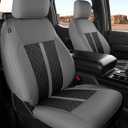 Ford F150 Leather Seat Covers, SuperCrew XL XLT 2021-2026, F250 F350 F450 Super Duty Crew Cab 2023-2026, Custom Truck Seat Cover Full Set, Pickup Accessories, Gray Black (Bucket Seat)